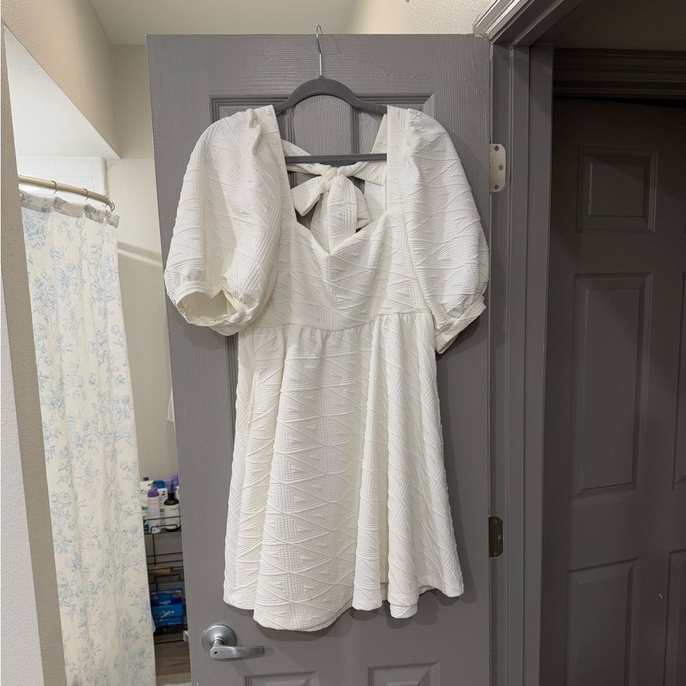 Free People White Square Neck Mini Dress